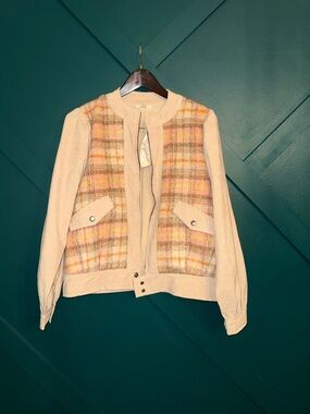 Mystree Cream Jacket with Pastel Plaid Front